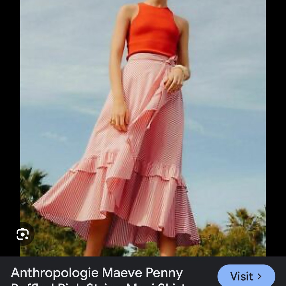 Anthropologie Maeve striped ruffle penny skirt - Picture 3 of 6